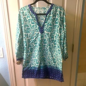 Lightweight cotton turquoise tunic / kurta